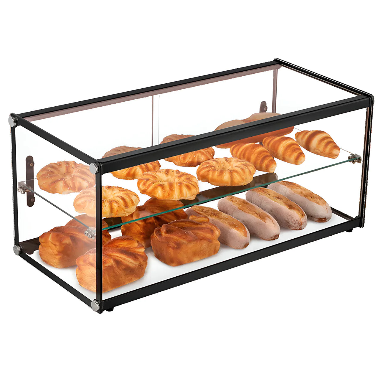 Vitrina Exhibidora Neutra Cristal Recto con dos niveles y un entrepaño  MIGSA ZW-120