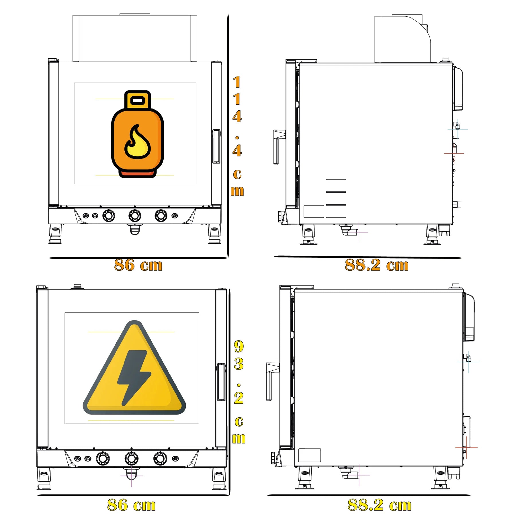 Horno de Convección Manual Bakerlux Unox 5 Charolas XB613G-AL