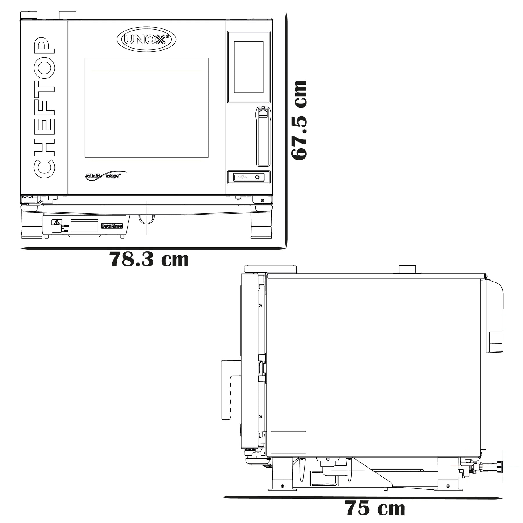 Horno Cheftop Unox 5 Charolas MIND Maps ZERO XEVC-0511
