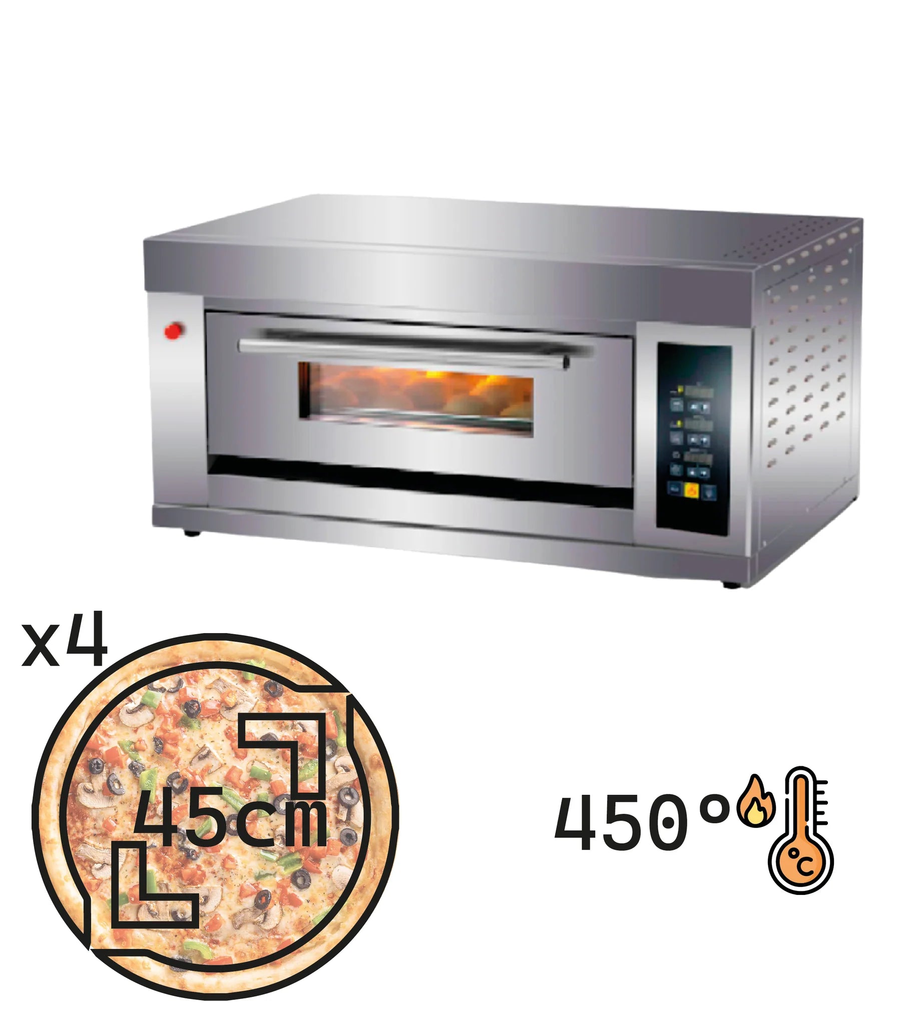Horno Pizzero Eléctrico Pro 90 Forni Italia CON KIT DE VAPOR INLUÍDO